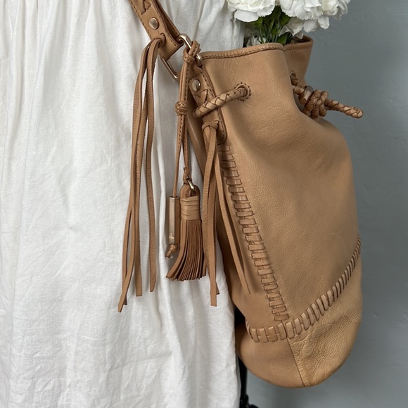 JOIE Mabel Leather Bucket Bag - Brown Cross body - Picture 7 of 16
